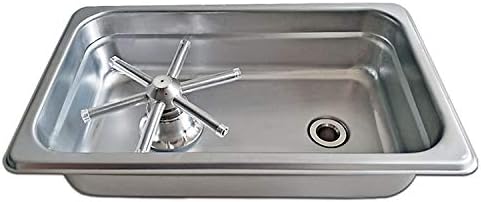 YBB Pitcher Rinser Cup Washer Glass Cleaning Rinser with Side Sprays, Drain and Drip Tray for Bar Coffee Shop (10.4×6.5×2.6") by YBB