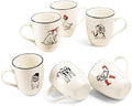 LEHAHA Farmhouse Coffee Mugs Set,16 OZ Animal Large Ceramic Mugs with Handle, Set of 6, Christmas Porcelain Cups for Coffee, Tea, Cocoa, Office and Home Use, Practical Gift, Assorted Design by LEHAHA