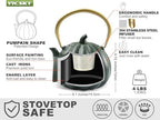 VICSKY Pumpkin Cast Iron Teapot - Small Halloween Tea Kettle Stovetop Safe - Image 3