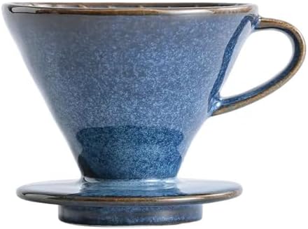 Ceramic Pour Over Coffee Dripper, Kiln Retro Hand Brew Coffee Cup Drip by AXUYU
