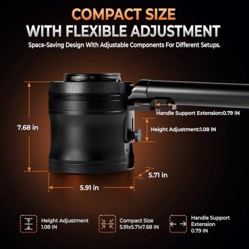 IKAPE Portafilter Holder, Fully Adjustable Espresso Tamping Station and Portafilter Stand for 51/54/58mm Portafilters, Rotary Diameter Ring, Height and Handle Support, Aluminum Alloy, Non-Slip Base - Image 5