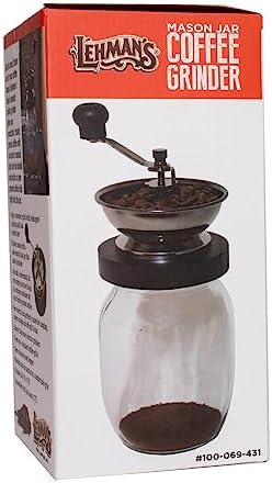 Lehman's Manual Coffee Grinder with Mason Jar Grounds Storage, Comfortable Grip Quiet Smooth Non-Electric Hand Crank, Standard Grind - Image 4