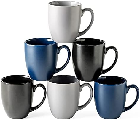 AmorArc 16 oz Coffee Mugs Set of 6, Large Ceramic Coffee Cups Set by AmorArc