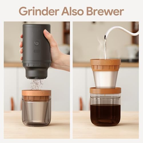 【Electric Coffee Grinder Coffee Maker 】Portable Grinder Stainless Steel Whole Bean for Outdoor Sport Lover French Press Drip Coffee, Reusable Espresso Capsules Turkish Brew - Image 3