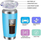 VEGOND 20oz Tumbler with Lid and Straw Stainless Steel Tumbler Cup Bulk Vacuum Insulated Double Wall Travel Coffee Mug Powder Coated Coffee Cup, Sky Blue, 12 Pack - Image 2