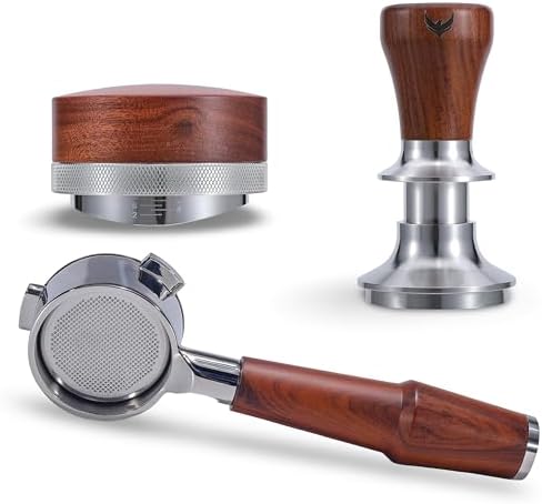 54mm Espresso Machine Accessories Set Coffee Distributor, Spring Loaded Tamper, and Bottomless Portafilter for Breville Barista Express, Pro, Touch, Bambino, Infuser, Duo Temp Pro by KNODOS