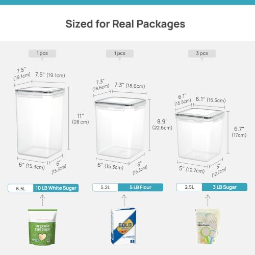 Vtopmart 5 PCS Flour and Sugar Storage Container Sets for Regular Bakers - Image 2