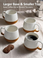 Teocera Ceramic Coffee Mug Set of 4-12 oz Coffee Mugs with Large Handles for Hot or Cold Drinks Like Latte, Cocoa, Tea or Juice - Smooth Ceramic, Dishwasher Safe, Beige - Image 4