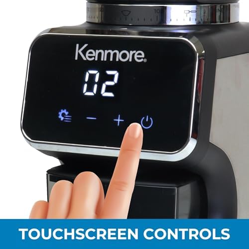 Kenmore Conical Burr Coffee Grinder - Electric Maquina de Moler Café for Espresso, French Press, Drip, Adjustable Grind Size, Bean Mill, Digital Control, Spice Grinding, Home Use - Image 5