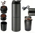 Portable Pour Over Coffee Maker with Grinder, All-in-One Grind and Brew Coffee Maker, Single Serve Travel Coffee Maker for Camping Office, Stainless Steel Drip Kettle, Double-Wall Tumbler by Unknown