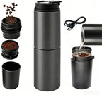 Portable Pour Over Coffee Maker with Grinder, All-in-One Grind and Brew Coffee Maker, Single Serve Travel Coffee Maker for Camping Office, Stainless Steel Drip Kettle, Double-Wall Tumbler by Unknown