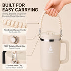 Farsea 40oz Insulated Stainless Steel Travel Tumbler with Handle & Straw - Image 4