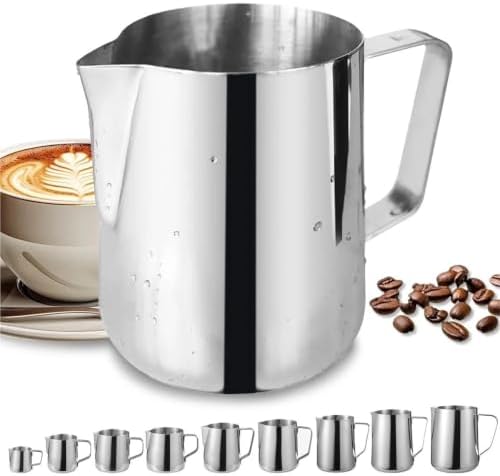 Milk Frother Cup Stainless Steel Stainless Steel Milk Frothing Pitcher with Drip Resistant Spout, Latte Art for Cappuccino Espresso(1500ML) - Image 2