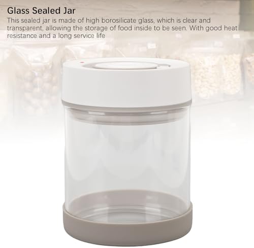 Ejoyous Electric Vacuum Canister, Sealed Glass Jar for Tea Coffee Beans Nuts Storage, with Built in 500mAh Battery, for Home Kitchen (600ml) - Image 4