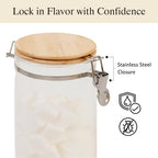 Glass Coffee Canister Set with Shelf & Spoon 2 Piece Coffee Containers for Coffee Bean Storage Airtight Seal, Coffee Bar Accessories Filter Holder for Kitchen Organization - Image 7