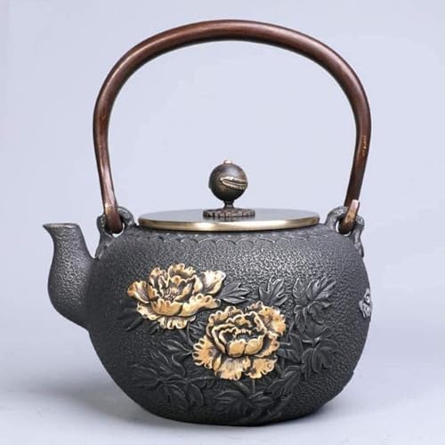 Cast Iron Tetsubin Teapot Small Cast Iron Tea Kettle, Retro Handmade Tea Infuser, Japanese Teapot Perfect for Loose Leaf Tea Tea Accessories Tea Pot-1.2 L/79 - Image 2