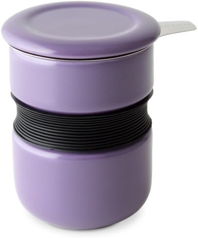FORLIFE Curve Asian Style Tea Cup with Infuser and Lid, 12-Ounce, Purple by Unknown