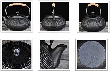 Cast iron teapot,classic tea kettle,Cast Iron Tea Pot,Teapot Japanese Tetsubin Cast Iron Tea Kettle With Stainless Steel Infuser Black(Size:600ML) (Color : Black, Size : 600ML) - Image 7