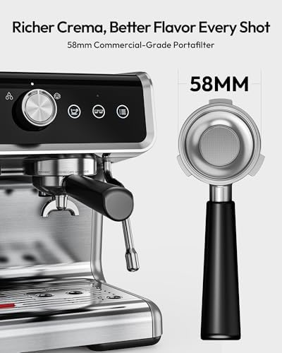 EKOJUCE Espresso Maker with Grinder and Milk Frother - Image 6