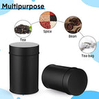 6 Pack Metal Tea Tin Canister with Airtight Double Lids, 16 oz Round Tin Can for Loose Leaf Tea Storage, Reusable Black Food Container for Coffee, Spices, Sugar, Candy, Herbs(black) - Image 7