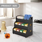 3-Tier Bamboo Tea Bag Organizer, Stackable Tea Holder for Countertop, Black - Image 2