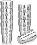 Stainless Steel Double Wall Cups, 16 oz Insulated Tumbler, 8 Pack Unbreakable Stackable Water Tumblers Insulated Metal Cup Premium Drinking Glasses for Travel Camping Home Outdoor by Offiper