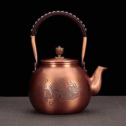 LJYT Teapot Teapot Tetsubin Tea Kettle Japan Copper Pot Handmade Antique Copper Pot 1400ml Large Capacity Teapot (Color : B, Size : 1400ml) - Image 5