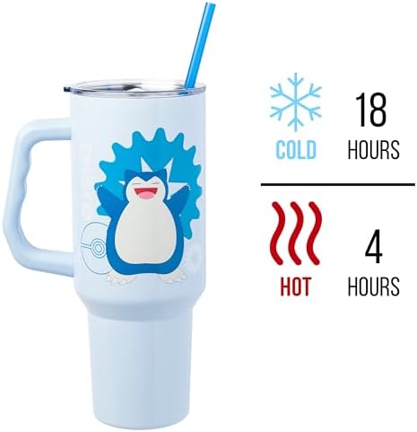 Silver Buffalo Pokémon Snorlax, Stainless Steel Tumbler, 40oz - Image 3