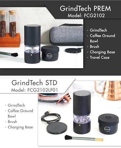 PALICO GrindTech STD Electric Coffee Bean Grinder, Portable Rechargeable Coffee Grinder with SUS Conical Burr, 20 Grind Settings & Cordless Type-C Charging Base - Image 6
