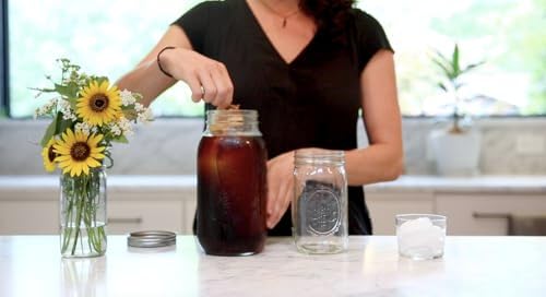 CoffeeSock Cold Brew Kit – 64 oz Half Gallon Mason Jar Cold Brew Coffee Maker with Reusable Organic Cotton Filter, GOTS Certified, Eco-Friendly Cold Brew Starter Set – Gift for Coffee Lovers - Image 6