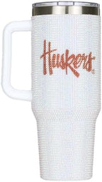 The Memory Company Officially Licensed 40oz White Bling Game Day Tumbler, University of Nebraska, Lincoln - Image 3