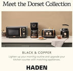 Haden Dorset 4 Slice Wide Slot Stainless Steel Toaster, Black & Copper - Image 5