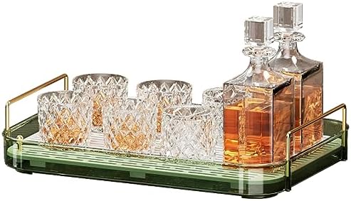 Seoneiro Whiskey Tray, Glass Cup Rack, Mug Holder, Coffee Cup Organizer, Bathroom Countertop with Drain Board Wine Glass Decorative Organizer, Food Tray, Kitchen Spice Rack by Seoneiro