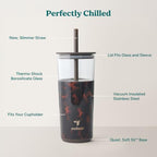 REDUCE Aspen - 20oz Vacuum Insulated Glass Tumbler - Extra Wide Straw & Lid - Image 3