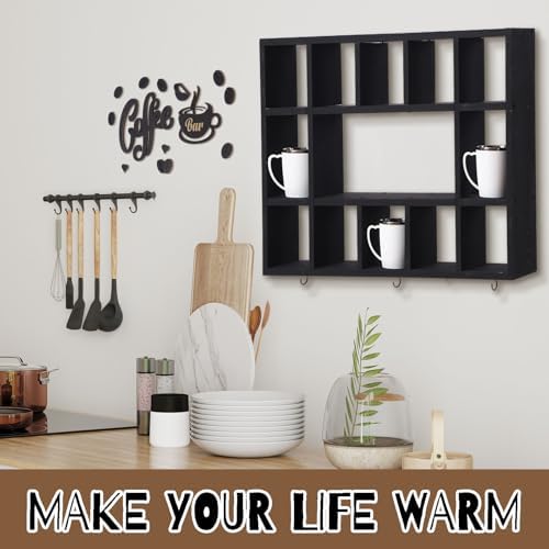 Cinnvoice Oversize Coffee Mug Display Shelf for Wall, Black - Image 5