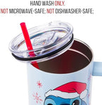 Silver Buffalo Lilo and Stitch Santa Hat, Stainless Steel Tumbler, 40oz - Image 4