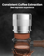 53mm Espresso Tamper, Maestri House Stainless Steel Barista Coffee Tamper for Espresso Machine, Spring-loaded Tamper Fits for 54mm Breville Portafilter Fits for 54mm Espresso Portafilter (Silver) - Image 4