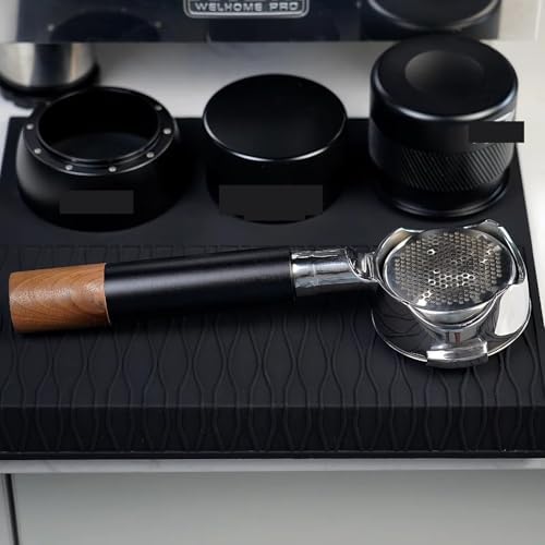 Openwork Bottomless Portafilter Stainless Steel And Walnut Espresso Handle 54/58Mm High Extraction Precision Basket，Compatible For IKAPE，Coffee Machine Parts(54mm Silver 1pcs) - Image 7