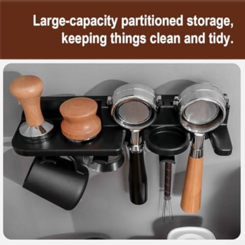 Coffee Filter Tool Holder Wall Rack for Barista Accessories, Espresso Portafilter Holder with Secure Mounting and Tape, Coffee Filter Storage Shelf (54cm) - Image 4