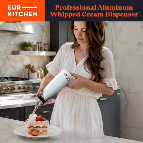 EurKitchen Aluminum Whipped Cream Dispenser - White - Image 2