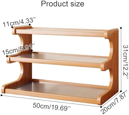 3-Tier Wooden Mug Holder Countertop, Coffee Cup Holder Mug Display Coffee Mug Organizer Mug Rack for Coffee Station Organizer Mug Shelf for Cabinet for Kitchen, Home,Acrylic,Long - Image 2
