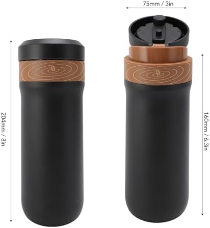 Luqeeg Thermal French Press 320ml, Stainless Steel Coffee Maker with Double Layer 4 Layer Filter Insulation, Portable Thermal Vacuum Insulated Coffee Mug for Camping Office - Image 7