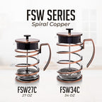 OVENTE French Press Coffee Maker 34oz with 4 Filters System, Copper FSW34C - Image 5