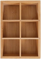 Bamboo Tea Bag Organizer with 6 Compartments for Cabinet Storage by NOLITOY