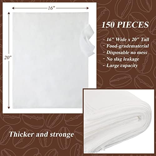 Tegeme 150 PCS Brew Bags, 16" x 20" Large Cold Coffee Filter Bags - Image 3
