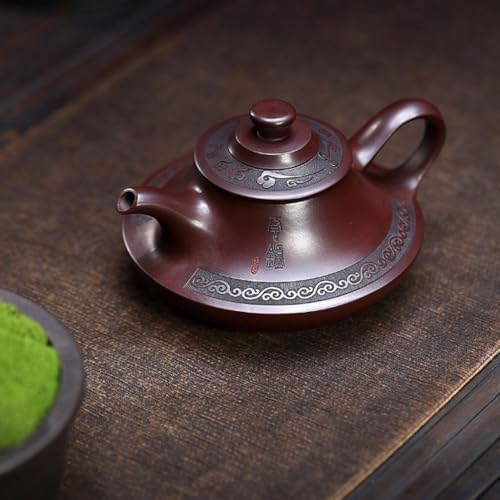 Tea Kettle Creative Purple Clay Teapot Home Tea Room Red Clay Carved Cloud Furnace Teapot Ceramic Tea Infuser - Image 6