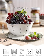 Gomakren Ceramic Berry Basket Set of 2, Rustic Fruit Basket Container 6 Inch & Pour Over Coffee Maker Single-Hole Cone, Ceramic Coffee Dripper - Image 2