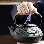 Cast Iron teapot,Classic Tea Kettle,Tetsubin Japanese Cast Iron Teapot Cup Set Tea Kettle Maker Tetsubin with Kettle Fork and Kettle Mat(Size:1200ml) - Image 2
