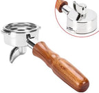 DIBTSA 58mm Espresso Portafilter Compatible with La Marzocco,Single Spout 2 Ears, 304 Stainless Steel Head and Filter Basket and Wood Handle,Espresso Machine Parts by DIBTSA