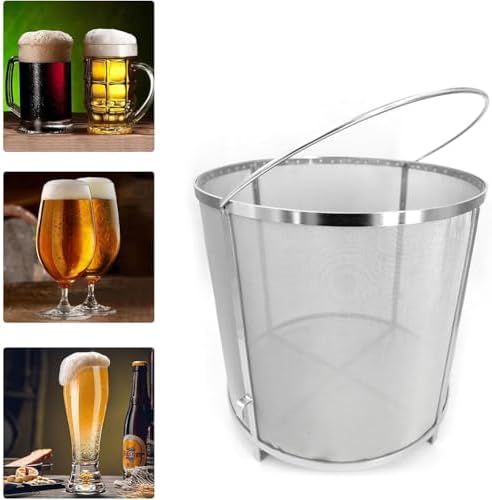 Stainless Steel Fine Mesh Barrel Strainer Basket for Homebrew Wine Beer Dry Hops Filter Kettle Brewing Grain Tea Infuser Sieve, Large Capacity Reusable Brewery Accessory - Image 2